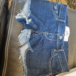 Hollister Indigo Frayed Denim Shorts